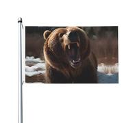 Drapeau ours rugissant de 9,5 x 1,5 m, drapeaux de jardin double face avec œillets en laiton qui ne se décolorent pas, bannière de vœux, décoration d'intérieur ou d'extérieur