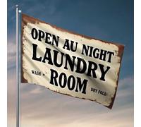 Drapeau ouvert pour garçons : laver, sécher, plier la nuit, décoration de porte de chambre à coucher, dortoir universitaire (152 x 244 cm)