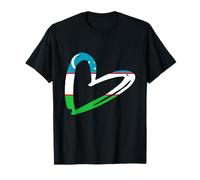 Drapeau Ouzbékistan Cœur Fierté Ouzbek Drapeau Ouzbek Roots T-Shirt