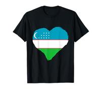 Drapeau Ouzbékistan Cœur Ouzbek Roots Uzbek Pride Uzbek Flag Uzbek T-Shirt