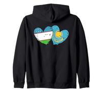 Drapeau Ouzbékistan Kazakhstan Cœur Ouzbek Kazakh Amitié Sweat à Capuche