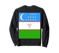 Drapeau Ouzbékistan Ouzbek Cœur Fier Patrimoine fête Nationale Sweatshirt