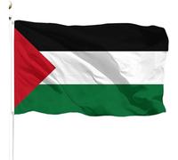 Drapeau Palestine 90 x 150 cm avec œillets en métal - Polyester léger 70 g, résistant pour extérieur/intérieur, décoration d'événements (90 x 150 cm)