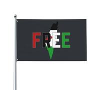 Drapeau Palestine libre 3x5 - Priez pour la Palestine, je soutiens la Palestine et j'aime la Palestine. Bannière de jardin extérieure