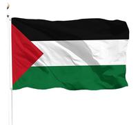 Drapeau palestinien 3 x 5 pieds, grand drapeau palestinien à double imprimé avec œillets, drapeaux de jardin en polyester épais résistant à la décoloration pour les événements patriotiques, les d.