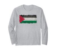 Drapeau palestinien de Palestine Grungy Style Manche Longue