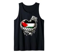 Drapeau palestinien en forme de cœur Keffiyeh Palestine Débardeur