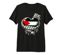 Drapeau palestinien en Forme de cœur Keffiyeh Palestine T-Shirt Haut de Gamme