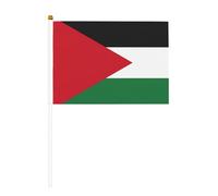 Drapeau palestinien - Mini drapeau blanc solide - Couleurs vives et résistant à la décoloration - Drapeaux à main avec lance