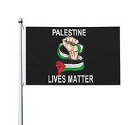 Drapeau palestinien Palestine Lives Matter Drapeau 3 x 5 extérieur double face Cool Drapeaux Bannière extérieure pour plage 0,9 x 1,5 m, Palestine Lives Matter Tapisserie pour dortoir
