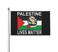Drapeau palestinien Palestine Lives Matter Drapeau 3 x 5 extérieur double face drôle drapeaux décoration murale pour salle de classe 0,9 x 1,5 m, palestinien Lives Matter tapisserie pour décoration mu