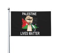 Drapeau palestinien palestinien Lives Matter - 3 x 5 - Décoration murale double face amusante pour maison - 0,9 x 1,5 m - Tapisserie palestinienne Lives Matter pour dortoir