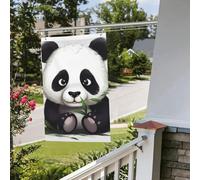 Drapeau panda mignon 61 x 91 cm pour extérieur intérieur printemps été automne hiver drapeaux de jardin avec œillets verticaux double face drapeaux de vacances bannière pour décorations de cour