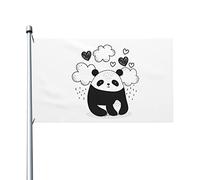 Drapeau Panda Mignon Avec Des Nuages Drapeaux De Maison 150X90Cm | Drapeau De Jardin Suspendre Avec Œillets Bannières Pour Dortoirs Chambres Vacances Drapeaux