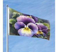 Drapeau Pansy Perfection de 61 x 91 cm double face qui ne se décolore pas, drapeau de jardin, drapeau de cour avec bannière extérieure en laiton pour décoration de cour, porche, pelouse