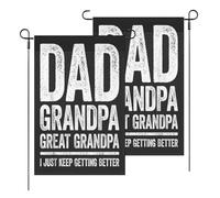 Drapeau Papa Grand-Père Arrière-Grand-Père Je Continue À M'Améliorer Fête Des Pères Jardin Décoration Drapeau Pirate Polyester Garden Flag Pour Intérieur Célébrations L'Extérieur 3X5Ft