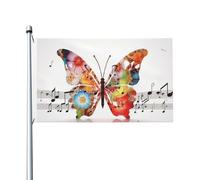 Drapeau papillon musical avec œillets pour printemps, été, automne, hiver, extérieur, intérieur, jardin, bannière double face pour décorations de cour