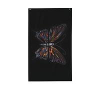 Drapeau papillon mystère. Drapeau décoratif d'extérieur 0,9 x 1,5 m, bannière verticale en polyester. Convient pour une utilisation en extérieur