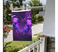 Drapeau papillon violet 61 x 91 cm pour extérieur et intérieur - Pour le printemps, l'été, l'automne, l'hiver - Drapeaux de jardin avec œillets verticaux double face pour décorations de cour