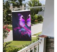 Drapeau papillon violet 61 x 91 cm pour extérieur et intérieur - Pour le printemps, l'été, l'automne, l'hiver - Drapeaux de jardin avec œillets verticaux double face pour décorations de cour