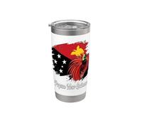 Drapeau Papouasie-Nouvelle-Guinée Raggiana Oiseau du paradis Gobelet isotherme en acier inoxydable double paroi