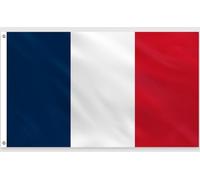 Drapeau PartyYaa de la France, 150 x 90 cm - Drapeau français à impression simple avec 2 œillets en laiton, imperméable, drapeau de la France pour la fête nationale, Coupe du Monde, Championnat