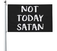Drapeau Pas Aujourd'Hui Satan Drapeau Paysage 2 Œillets Métalliques Renforcé Avec Bannière, Pour D'Intérieur, Balcon, Jardin, 90x150cm
