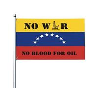 Drapeau « Pas de guerre contre le Venezuela » ; Drapeau de jardin « Pas de sang pour le pétrole » (90 x 150 cm) ; Bannière simple face