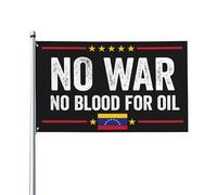 Drapeau « Pas de guerre contre le Venezuela » ; Drapeau de jardin « Pas de sang pour le pétrole » (90 x 150 cm) ; Bannière simple face