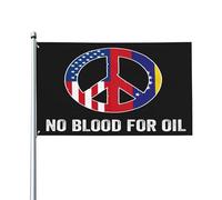 Drapeau « Pas de guerre contre le Venezuela » ; Drapeau de jardin « Pas de sang pour le pétrole » (90 x 150 cm) ; Bannière simple face