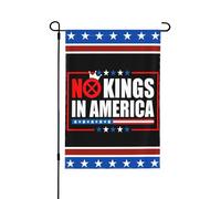 Drapeau « Pas de roi en Amérique » 12,5 "x18 " 8647, drapeaux de jardin de protestation politique, bannière double face, panneaux de jardin
