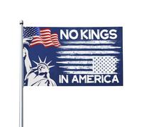 Drapeau « Pas de rois en Amérique » 3 x 5 » Nous n'avons pas de rois en Amérique depuis 1776 ; panneau de drapeau 86 47 drapeaux résistants avec 2 œillets métalliques ; pas de mât de drapeau