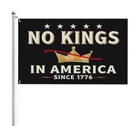 Drapeau « Pas de rois en Amérique » de 90 x 150 m, contre le fascisme, pour protéger la démocratie, drapeaux de jardin, bannière double face à 3 couches, panneaux de jardin