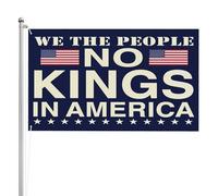 Drapeau « Pas de rois en Amérique » de 90 x 150 m, drapeaux de jardin « Nous, le peuple », bannière double face à 3 couches, panneaux de jardin