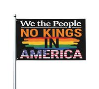 Drapeau « Pas de rois en Amérique » - Nous, le peuple - Drapeaux de jardin pour extérieur - Bannière de 90 x 1,5 m - Panneaux de jardin - Décoration