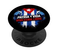 Drapeau Patria Y Vida Cuba Libre PopSockets PopGrip Adhésif