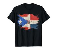 Drapeau Patrimoine ADN dominicain et portoricain T-Shirt Graphique avec Valeur