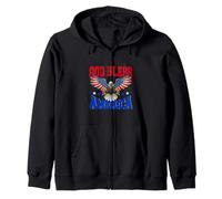 Drapeau Patriotique américain God Bless America 4 Juillet Sweat à Capuche