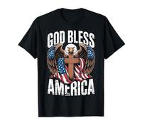 Drapeau Patriotique avec Inscription « God Bless America » de Jésus Chrétien T-Shirt