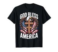 Drapeau Patriotique avec Inscription « God Bless America » de Jésus Chrétien T-Shirt