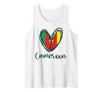 Drapeau patriotique Cameroun Cœur Carte Camerounaise Filles Enfants Débardeur