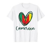 Drapeau patriotique Cameroun Cœur Carte Camerounaise Filles Enfants T-Shirt