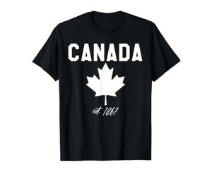 Drapeau Patriotique Canadien Feuille d'érable 1867 rétro Vintage T-Shirt Graphique avec Valeur