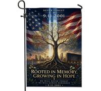 Drapeau patriotique commémoratif hommage arbre jardin 30,5 x 45,7 cm
