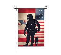 Drapeau patriotique des soldats militaires américains double face, décoration saisonnière durable pour décoration de porche