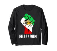 Drapeau Patriotique Free Iran Woman Life Freedom Free Iran Manche Longue