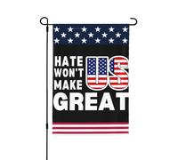 Drapeau patriotique « La haine ne nous rendra pas grands » (30 x 45 cm) - Panneau double face