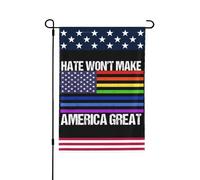 Drapeau patriotique « La haine ne rendra pas l'Amérique grande » (30 x 45 cm) - Panneau double face