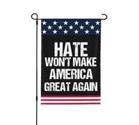 Drapeau patriotique « La haine ne rendra pas l'Amérique grande » (30 x 45 cm) - Panneau double face