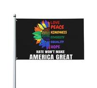 Drapeau patriotique « La haine ne rendra pas l'Amérique grande » (90 x 150 cm)